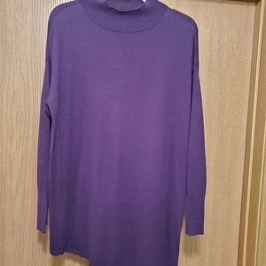 Worthington Asymmetrical Mock Turtle Neck Light Weight Sweater, size L